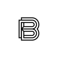 moderno e elegante b carta logotipo fez do arrumado linhas. vetor