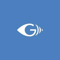 a carta g logotipo combinado com a rede sinal símbolo e arranjado dentro a forma do a olho. vetor