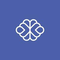 cérebro logotipo. moderno e minimalista esboço cérebro logotipo. mente ou inteligência logotipo. vetor