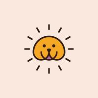 simples e fofa Sol brilhante cachorro logotipo vetor