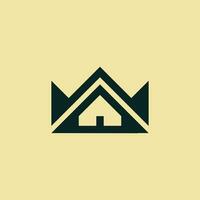 simples e moderno casa coroa construção logotipo vetor