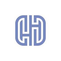 inicial carta h ou hh moderno monograma logotipo vetor