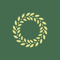 luxo circular ornamental trigo quadro, Armação emblema vetor