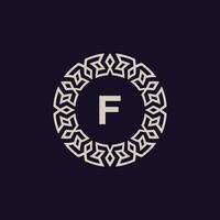 logotipo iniciais carta f. elegante e moderno círculo emblema. ornamental monograma emblema vetor