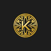 carta k medalhão emblema inicial círculo crachá logotipo vetor