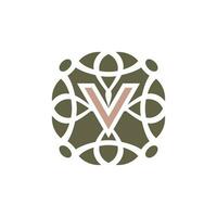 inicial carta v ornamental elegante padronizar emblema quadro, Armação logotipo vetor