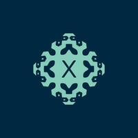 inicial carta x logotipo. uma dinâmico emblema do Ciência, saúde, e inovação vetor