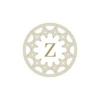 inicial carta z ornamental emblema quadro, Armação círculo padronizar logotipo vetor