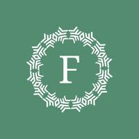 inicial carta f ornamental futurista círculo padronizar quadro, Armação emblema logotipo vetor