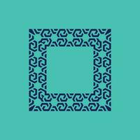 moderno abstrato azul quadrado tribo padronizar quadro, Armação vetor