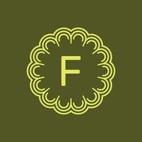 inicial carta f floral alfabeto círculo emblema crachá logotipo vetor