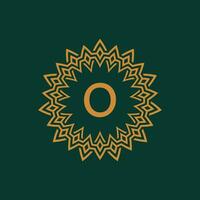 inicial carta o ornamental emblema quadro, Armação círculo padronizar logotipo vetor