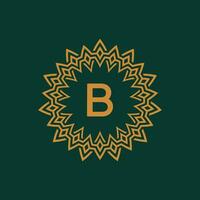 inicial carta b ornamental emblema quadro, Armação círculo padronizar logotipo vetor