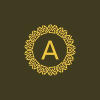 moderno emblema inicial carta uma ornamental tribo padronizar circular logotipo vetor