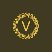 moderno emblema inicial carta v ornamental tribo padronizar circular logotipo vetor