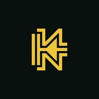 moderno e luxo inicial carta kn ou nk monograma logotipo vetor