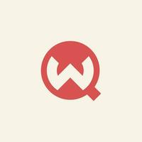 moderno e minimalista inicial carta qw ou wq monograma logotipo vetor
