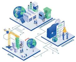 esg isométrico composição vetor