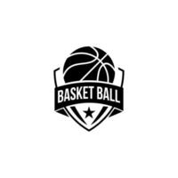 ilustração de design de logotipo preto de basquete vetor