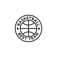 ilustração de design de logotipo de linha de basquete vetor