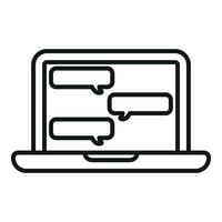 computador portátil grupo bate-papo ícone esboço vetor. compartilhar botão vetor