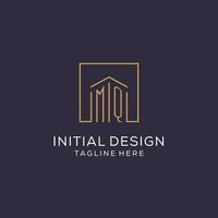 inicial mq logotipo com quadrado linhas, luxo e elegante real Estado logotipo Projeto vetor