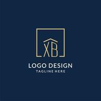 inicial xb quadrado linhas logotipo, moderno e luxo real Estado logotipo Projeto vetor