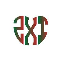 zxi carta logotipo criativo Projeto. zxi único Projeto. vetor