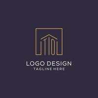 inicial para logotipo com quadrado linhas, luxo e elegante real Estado logotipo Projeto vetor