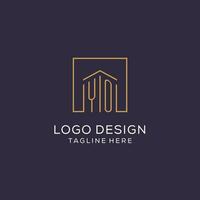 inicial yo logotipo com quadrado linhas, luxo e elegante real Estado logotipo Projeto vetor