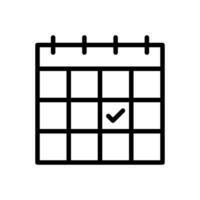 calendário, cronograma ícone dentro linha estilo Projeto isolado em branco fundo. editável AVC. vetor