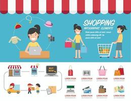 vetor de infográficos de compras