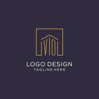 inicial vo logotipo com quadrado linhas, luxo e elegante real Estado logotipo Projeto vetor