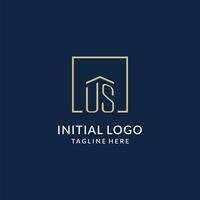 inicial nos quadrado linhas logotipo, moderno e luxo real Estado logotipo Projeto vetor