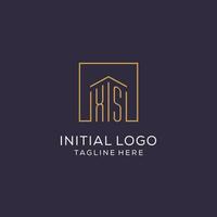 inicial xs logotipo com quadrado linhas, luxo e elegante real Estado logotipo Projeto vetor