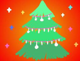iluminação em Natal árvore e piscando Estrela vetor