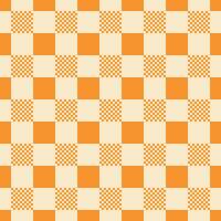 laranja tabuleiro de damas tecido, laranja xadrez padronizar papel de parede vetor