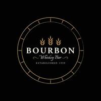 bourbon uísque logotipo Projeto com luxo retro vintage decoração. para rótulos, Distintivos, bares, restaurantes. vetor