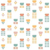 estético desatado padronizar com tulipas flores dentro escandinavo estilo. floral impressão para camiseta, papel, tecido, têxtil. vetor