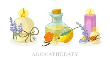 coleção do ilustração do aromático velas vetor