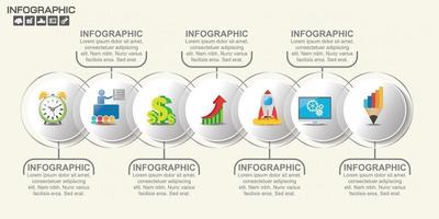 ícones e vetor de design de infográfico podem ser usados para fluxo de trabalho.