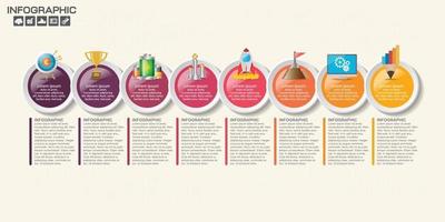 ícones e vetor de design de infográfico podem ser usados para fluxo de trabalho.