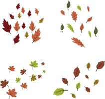 caído outono folhas dentro branco fundo. vetor ilustração definir.