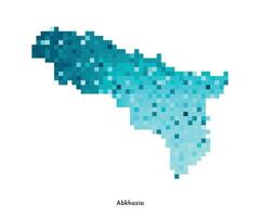 vetor isolado geométrico ilustração com simplificado gelado azul silhueta do abkhazia mapa. pixel arte estilo para nft modelo. pontilhado logotipo com gradiente textura em branco fundo