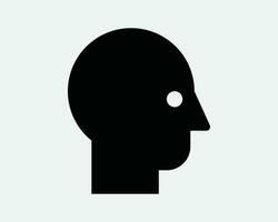 humano cabeça forma ícone silhueta homem retrato do utilizador membro masculino face avatar perfil lado Visão conta Preto branco linha esboço placa símbolo eps vetor