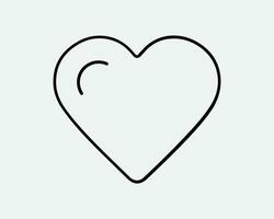 coração linha ícone símbolo amor placa romântico romance sentimentos Casamento namorados dia dos namorados amante Projeto paixão arte Preto branco esboço forma eps vetor