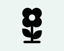 flor plantar ícone floral verão Primavera natureza natural arte decoração jardim beleza florista flor Preto branco esboço linha forma placa símbolo eps vetor