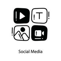 social meios de comunicação rabisco ícone Projeto ilustração. marketing símbolo em branco fundo eps 10 Arquivo vetor