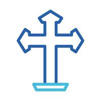 salib ícone duocolor azul cor Páscoa símbolo ilustração. vetor