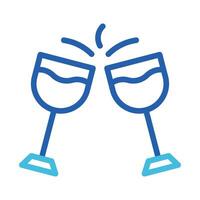 vidro vinho ícone duocolor azul cor Páscoa símbolo ilustração. vetor